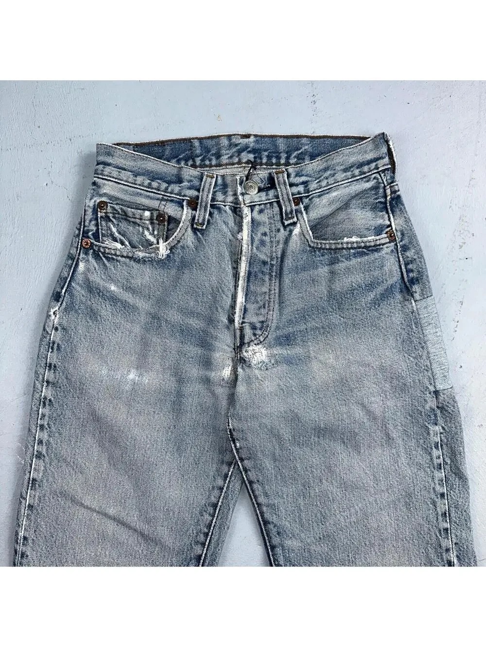 Levis 501 Vintage 80s Redline Selvedge USA XX Jeans Light Wash 524 Act 25x29